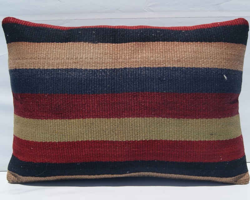 HOME DECOR PILLOW MULTI COLORED RECTANGLE WOOL 30+ TURKISH KILIM AREA RUG 20X14" gallery