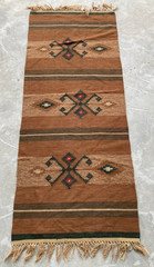 Vintage Handmade Turkish Anatolian Geometric Wool Kilim Runner Rug 128×52 cm