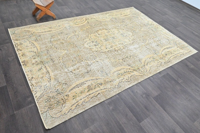 Oushak Turkish Vintage Rug 5x8 Kilim Rug Anatolian Handmade Boho Decor BROWN gallery