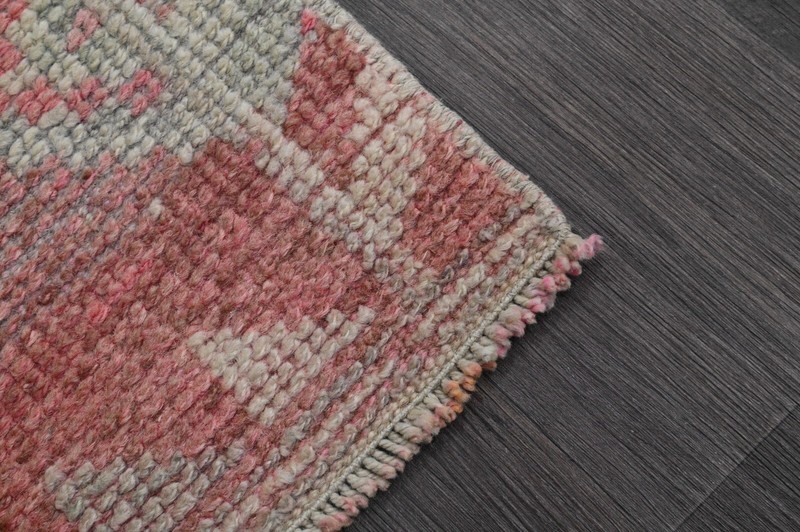 Vintage Turkish Runner Rug 2x12ft PINK Handmade Anatolian Oushak Hallway Wool gallery