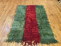 Handmade Turkish Tulu Rug , Vintage Wool Carpet , High Pile 3’2”x4’6”ft