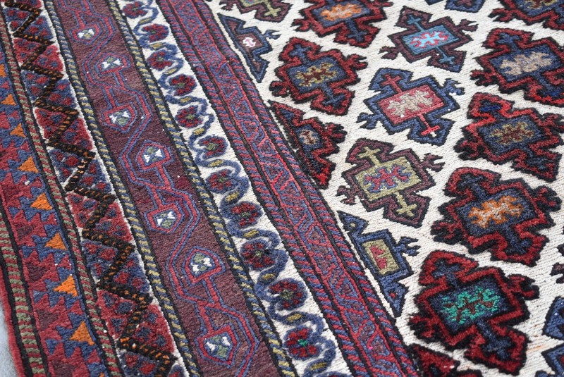 4'10 x 5'11 Vintage hand knotted afghan tribal berjesta area rug, 100% wool rug gallery