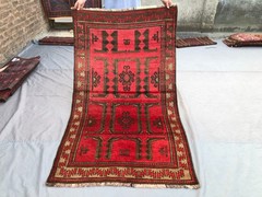 3’3 x 6’2 ft Vintage Afghan Hand Knotted Red Rug Tribal Soft Pile Caucasian Rug
