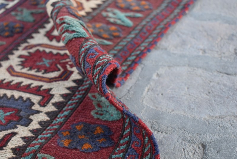 6'4 x 9'1 Best handmade vintage afghan tribal berjesta area rug, 100% wool rug gallery