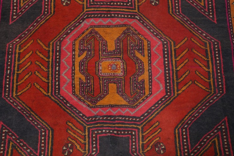 Tribal Wool Carpet Red & Blue Handmade Oriental Runner Rug 5x10 Ft Hallway Rug gallery