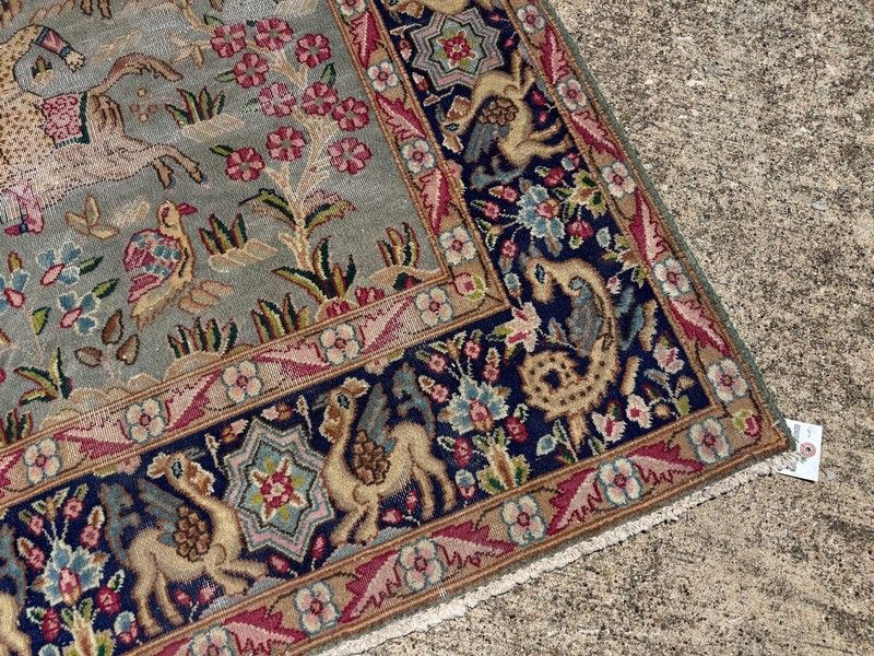 5x8 BLUE ANTIQUE ORIENTAL RUG handwoven real vintage handmade fine old worn ft gallery