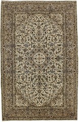 7X10 Beige Semi-Antique Vintage Oriental Rug Classic Style Living Room Carpet