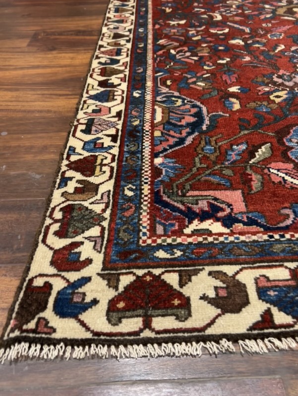 1920 Antique Hand Knotted Vintage Village Floral Area Rug Vegetable Dye 4’x6’4 gallery