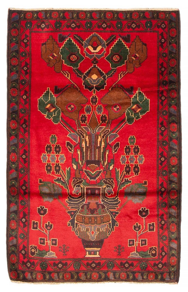 Traditional Vintage Hand-Knotted Area Rug 3'0" x 4'9" Oriental Wool Carpet