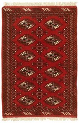 Vintage 3’4″ x 4’11” Traditional Hand Knotted Vegetable Dye Wool Area Rug