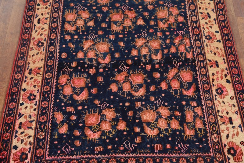 Vintage Navy Blue/ Ivory Traditional Handmade Sirjan Floral Rug Area Carpet 5x6 gallery