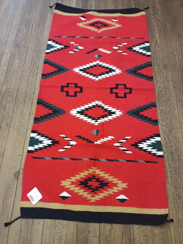 Handwoven Southwest Design Acrylic Rug; 32"x64"