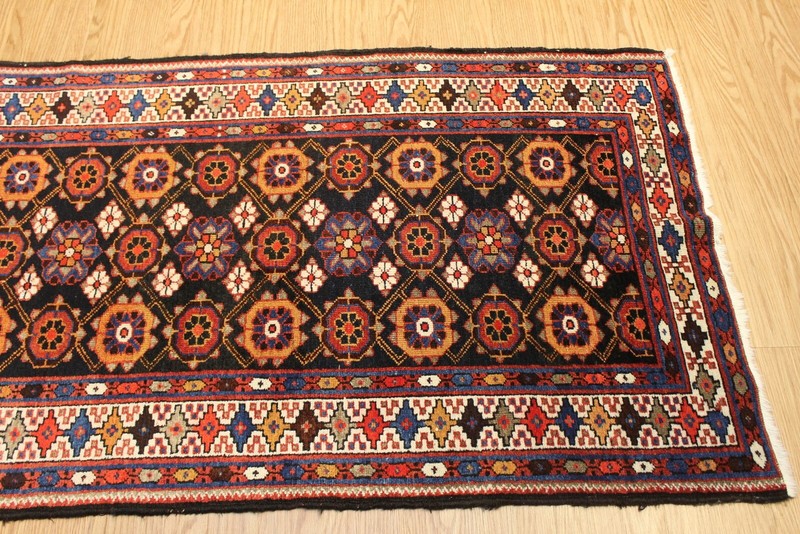 10 Ft. Long Handmade Antique Caucasian rug Tribal 100% Wool Circa 1880's gallery