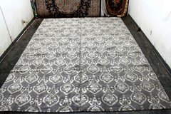 10X14 SPECTACULAR MINT HAND KNOTTED SILK WOOL VEGETABLE DYE ABSTRACT MODERN RUG