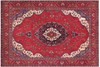 Stunning Antique Oriental Rug 8'6" x 12'10" | Vibrant Red & Blue Medallion gallery