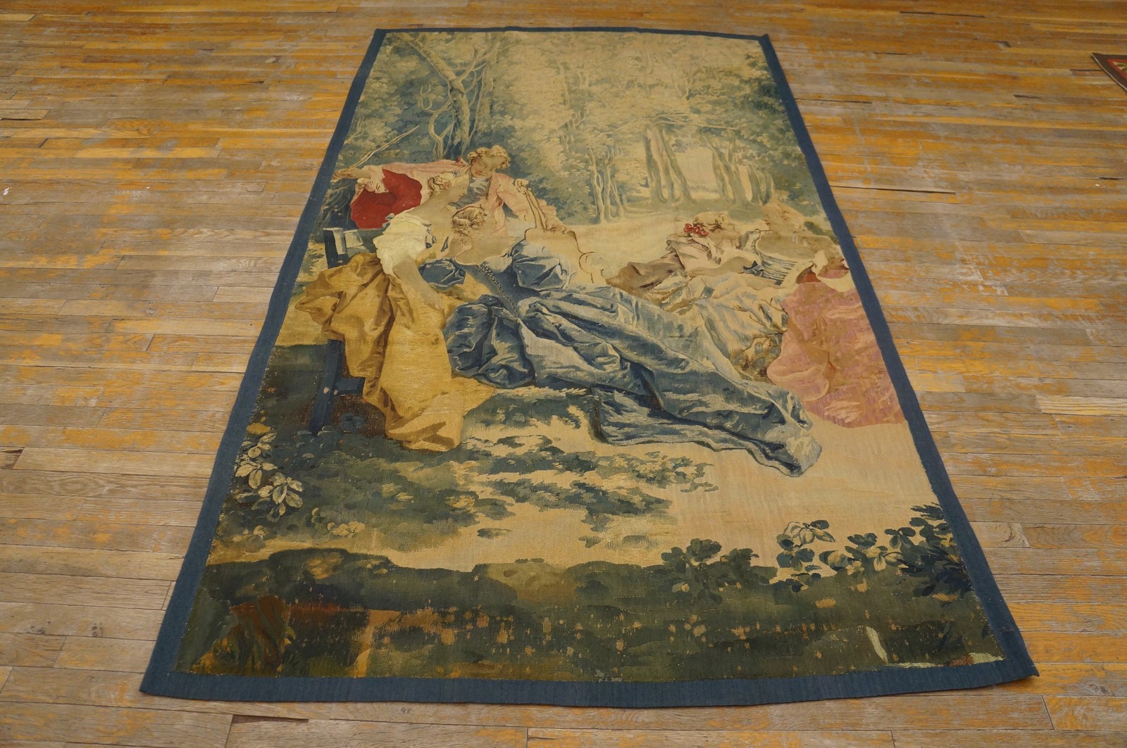 4'x8' Antique 18th Century French Romantic Pastoral Rococo Aubusson Tapestry gallery