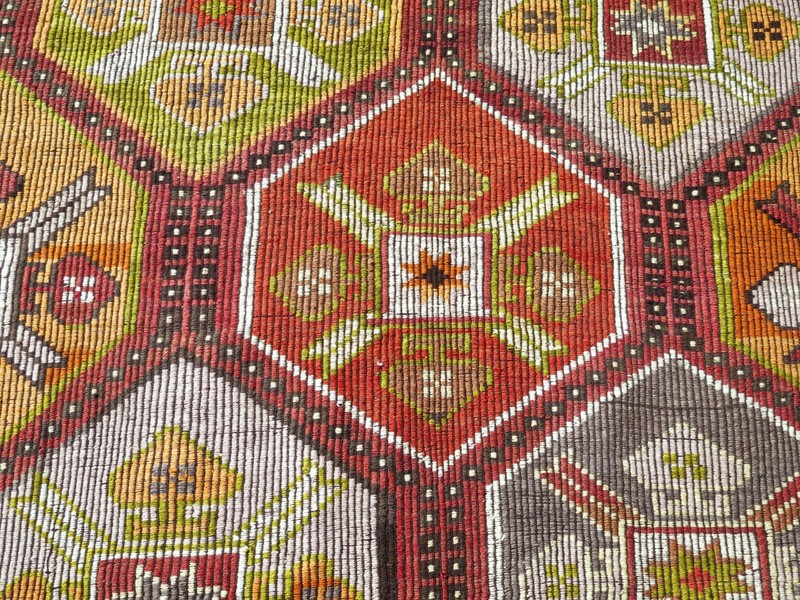Area Rugs, Vintage Rug, Tribal Rug, Wool Rug Embroidery Kilim Rug Carpet77"X115" gallery