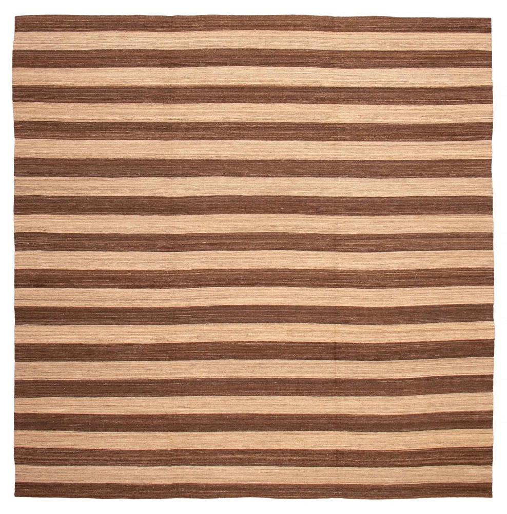 Vintage 13'3" x 13'0" Traditional Wool Hand Woven Oriental Area Rug