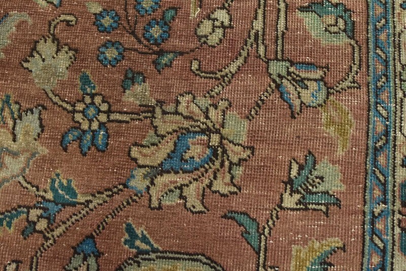 Tabrizi Rug 8'6'' x 11'5'' Red Wool Vintage Distressed Hand-Knotted Carpet gallery