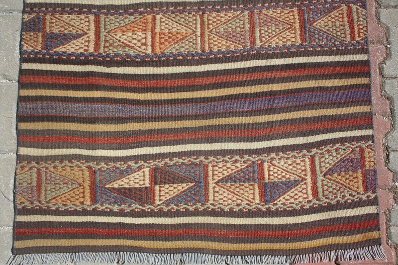 Turkish Kilim Runner Rug 3'x6.5', Kilim Runner Rug 38" x 81", Geometric Stripes gallery