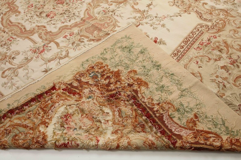 Flowers and Garlands French Aubusson Rug 19th Century, 1920's, France gallery