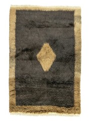 Turkish mohair long piles shaggy rug 4.1×5.1 ft Hand-woven cozy shag carpet