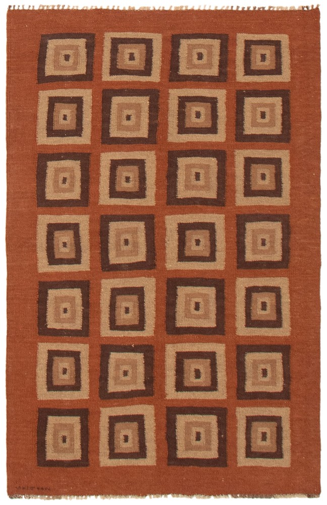 Vintage 3'5" x 5'3" Traditional Wool Hand Woven Oriental Area Rug