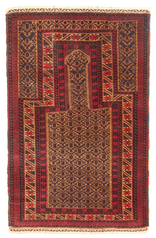 Vintage Hand-Knotted Carpet 2'10" x 4'6" Traditional Oriental Wool Area Rug
