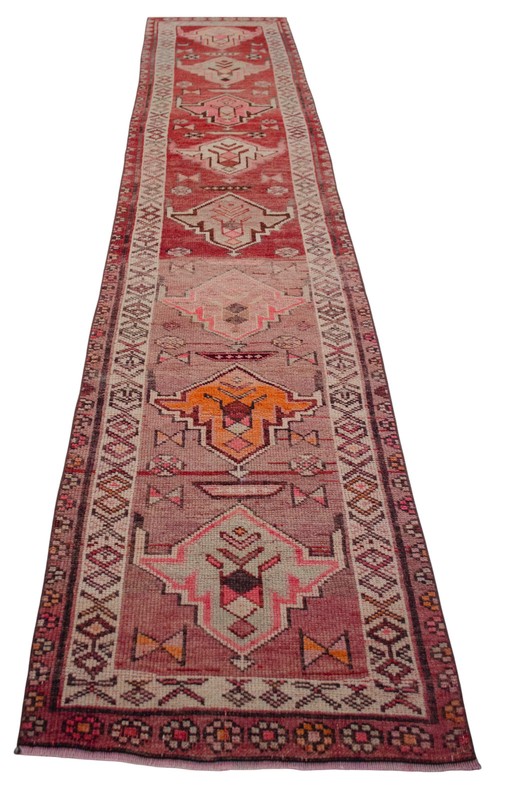 Turkish Runner Rug, Hand Made Rug, Tribal Wool Rug, Ethnic Runner Rug 3 x 12 ft gallery