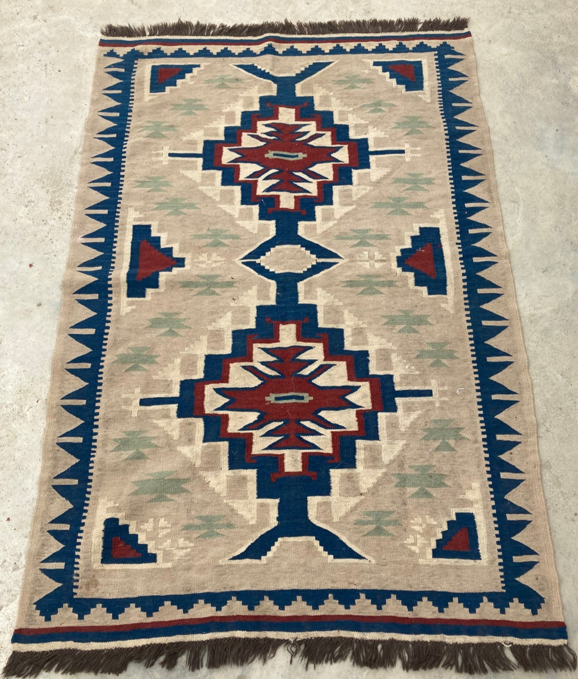 Vintage Handmade Traditional Turkish Anatolian Wool Kilim Rug 176x115 cm gallery