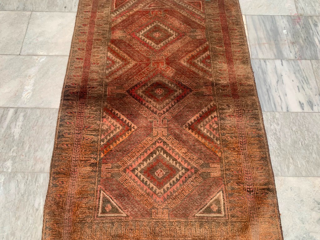 Vintage Afghan Rug Hand Knotted Balouch Design Wool Area Rug 3x5 ft Free Ship gallery