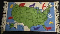 Orvis Rare Hand Hooked Map United States The All American Cotton Rug