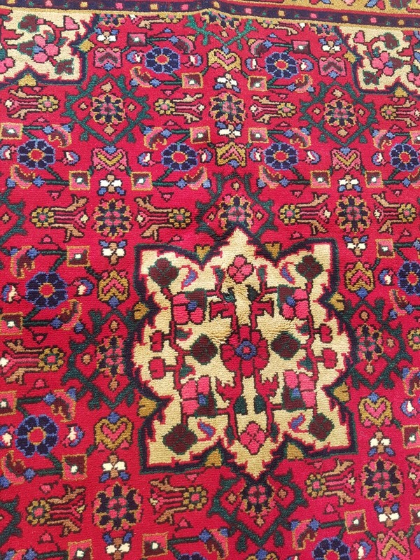 Vintage Hand Made Traditional Rug Oriental Wool Multicolor Carpet 1160x116 cm gallery
