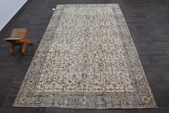 Oushak Turkish Vintage Rug 5×9 Kilim Rug Anatolian Handmade Boho Decor BEIGE