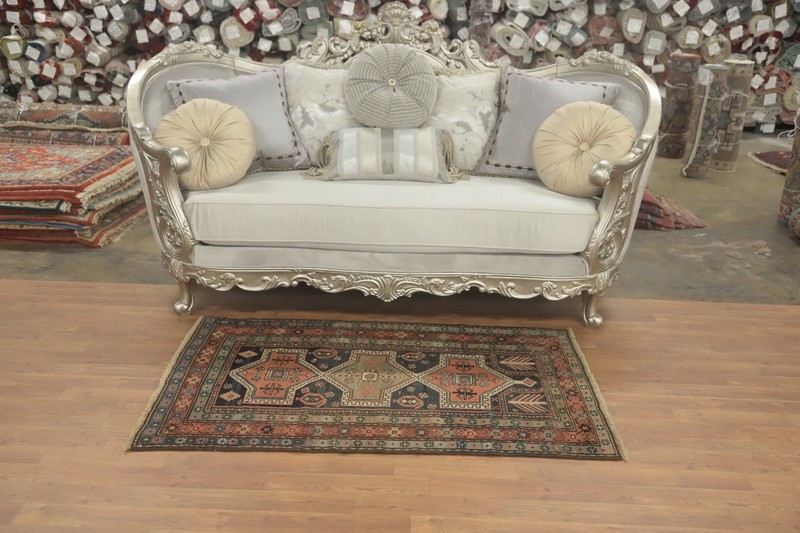 Hand-Knotted Geometric Wool Carpet Pre-1900 Antique Kazak Style Oriental Rug 3x5 gallery