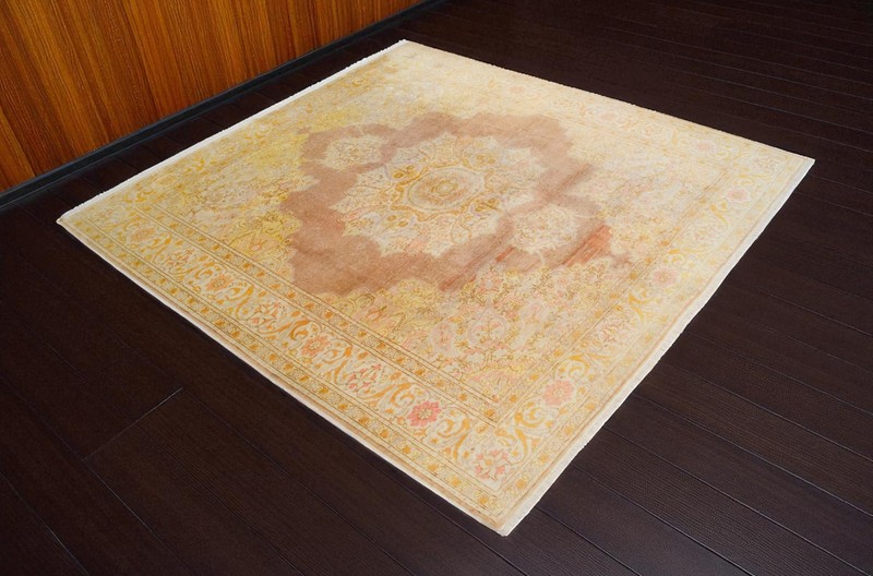 Vintage Turkish Rug Oushak Rug Handwoven Silk Rug 6’7”x6’11” gallery