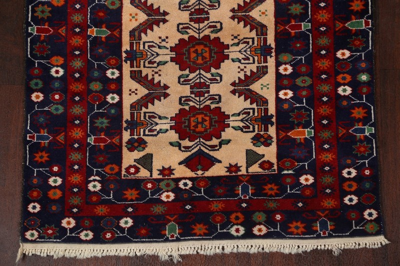 Vintage Geometric Traditional Oriental Area Rug Hand-knotted Wool 3x6 ft Carpet gallery