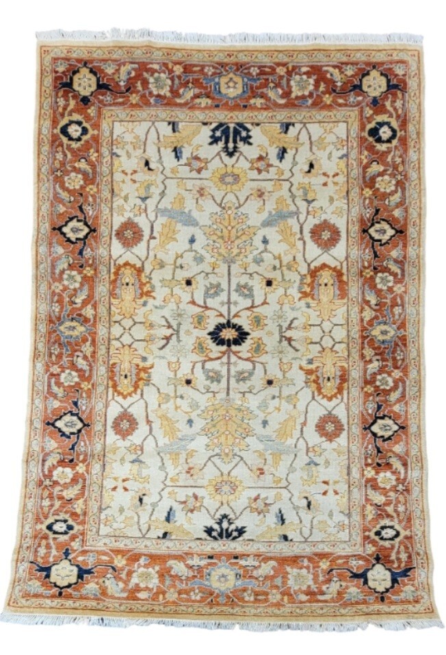 Antique Look Hand Knotted Sultanabad Design Size 5x8ft 100% Pure Wool Pile Rug