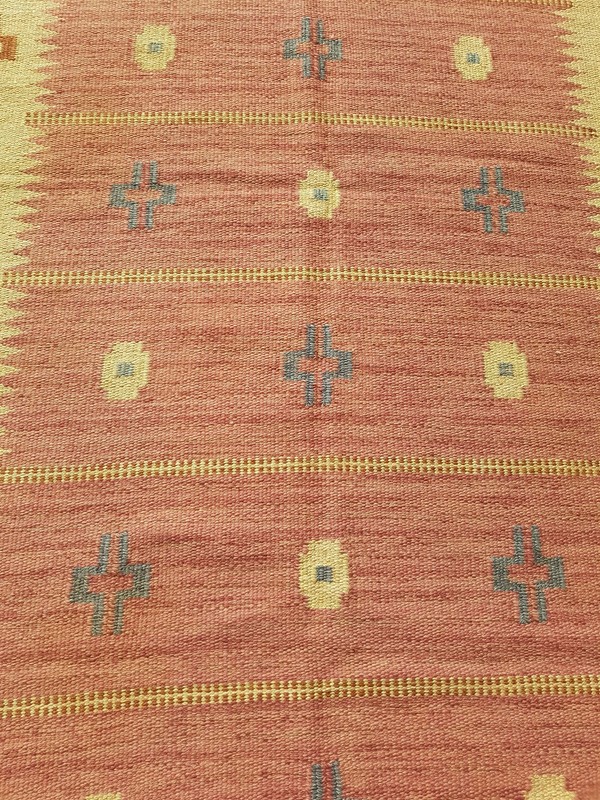 Vintage Handmade Traditional Geometric Brown Kilim Floor Rug Carpet 193x122cm gallery