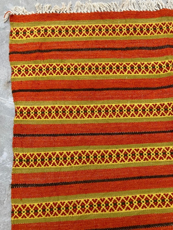 Vintage Handmade Tunisian Geometric Traditional Wool Kilim Rug 178x112 cm gallery
