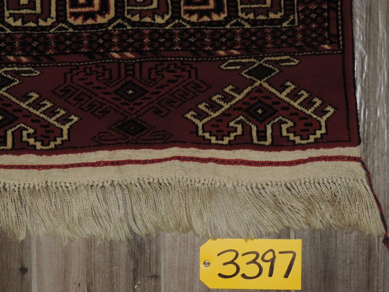 3x5ft. Handmade Turkoman Dyrnak Gol Yomud Wool Rug gallery