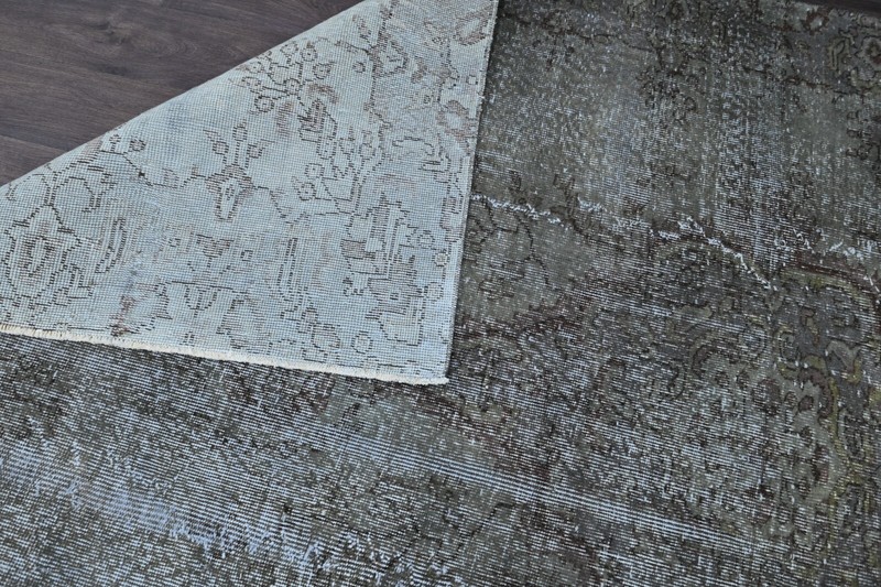 Oushak Turkish Vintage Rug 6x8 Kilim Rug Anatolian Handmade Boho Decor GRAY gallery