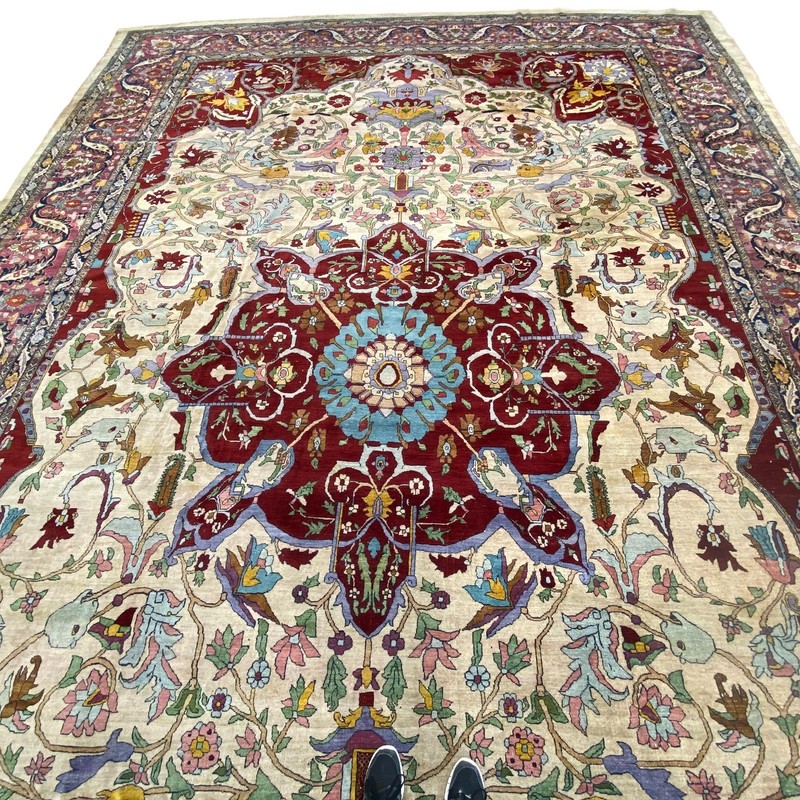 16x24 Rare Antique Agra Mogul Palace Rug Floral Medallion 488cm x 716cm C.1900 gallery