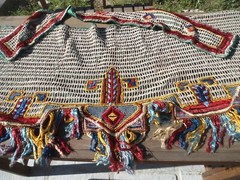 Vintage tribal textile oriental rug horse trapping cover horse blanket (2)