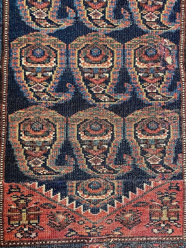 Antique Caucasian Paisley Leaf Runner Handwoven Rug Size 2'9 x 12'7 gallery