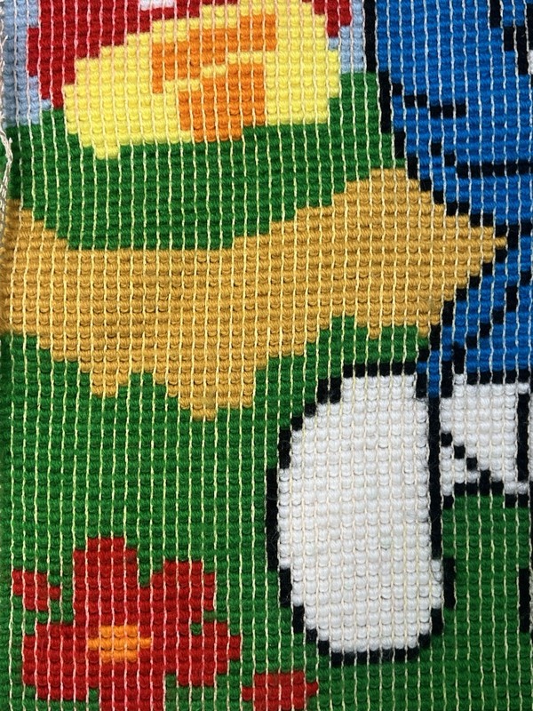 Vintage Smurf Rug Handmade Carpet Multicolor 1980s Circa gallery