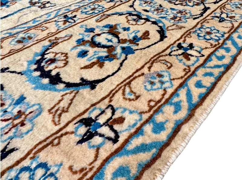 SILK & WOOL SUPER FINE NAEIN CARPET HAND MADE EASTERN RUG 10'3" x 6'8" CLEANED gallery