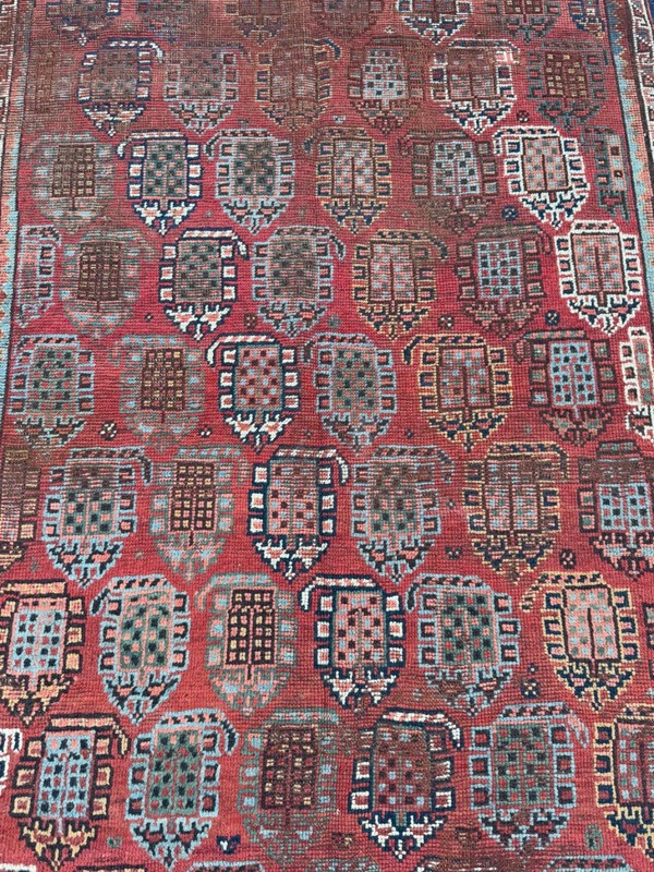 Antique Hand Knotted Distressed Worn Oriental Wool Rug Floor Covering 255x142 Cm gallery