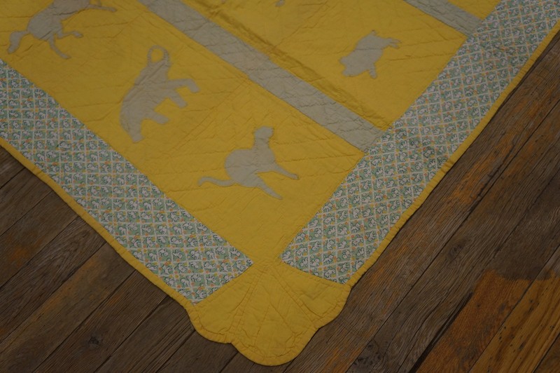 4X4 Antique American Quilts Wool Area Rug 1935 gallery