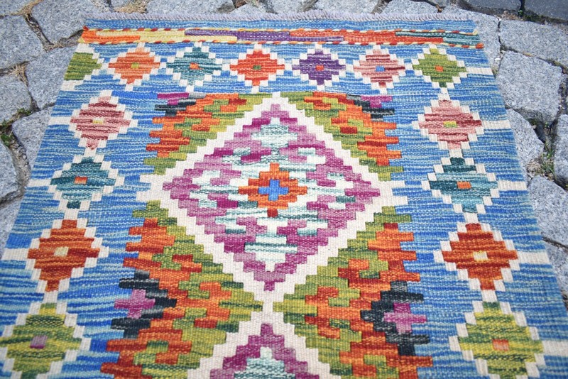 Afghan Kilim Rug 23'' x 33'' Colorful Rug Home Decor Rug Flat Woven Small Rug gallery